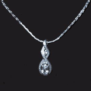 Kay Jewelers Sterling Silver 2 White Sapphire Weave Necklace
